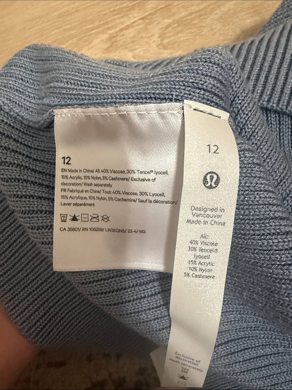 Lululemon Ribbed Knit Sweater in Dusty Blue - Picture 4 of 4